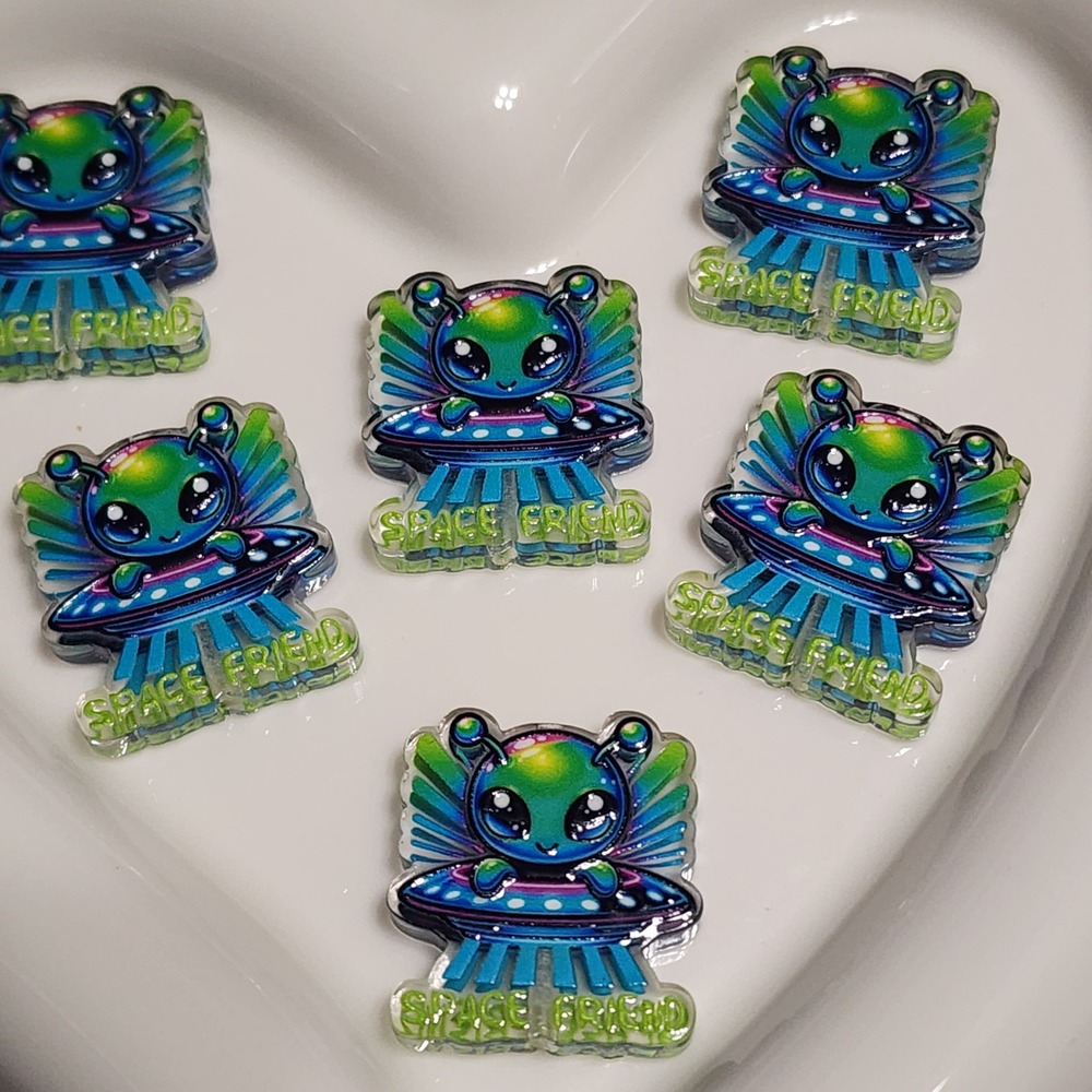 Alien Space Friend Beads 2 Pcs Focal Beads Beaded Pen Jewelry Keychain Spaceship